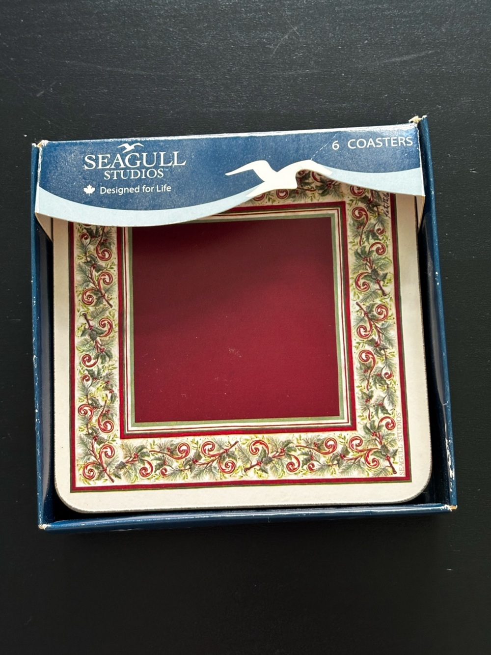 Red Holiday Decorative Coasters Set of 4 By Seagull Studios